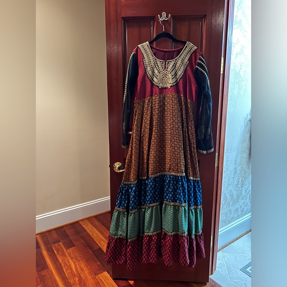 Multicolor Bohemian Maxi Salwar Kameez/Kurta